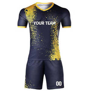 Uniforme de Fútbol Personalizado al por Mayor, Conjunto de Camiseta de Fútbol, Pantalones Cortos, 100% Poliéster, Secado Rápido, Transpirable, Ropa Deportiva para Equipos, Logotipo Personalizado, OEM, ODM - Product Image 2