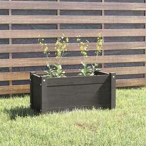 Jardinière de jardin durable en pin massif gris 23,6x12,2x12,2 po – Pots et jardinières - Product Image 1