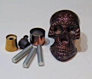 Bastón Victoriano con Empuñadura de Calavera de Latón Pulido Antiguo, Eje Decorativo de Metal para Bastón, Regalo - Product Image 4