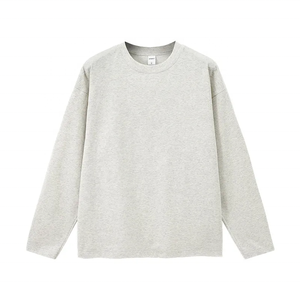 Men's White Long Sleeve Cotton T-Shirt O-Neck Regular Fit Casual Solid Color Jersey Knit Top - Product Image 4