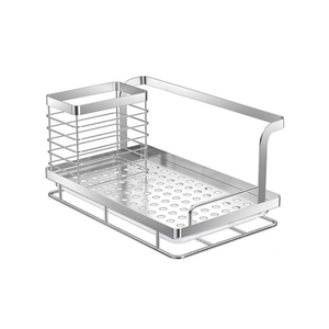 Stainless Steel Single tier <b>Kitchen</b> Sink Sponge Holder Soap Dispenser Non Folding <b>Rack</b> <b>Storage</b> Organizer Tray In hot Sale - Product Image 1