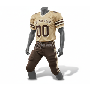 Ensemble de maillots de football américain personnalisés pour hommes, col en V, manches courtes, sublimation, tissu respirant, pantalon à taille élastique - Product Image 2