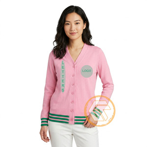 Alfa Personalizado |   Cárdigan griego de alta calidad para mujer, bordado y con apliques de acrílico Kapa, transpirable, para invierno. - Product Image 1
