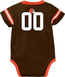 Body de Bebé Cleveland Browns, Color Marrón y Naranja, Malla, Número 00 Personalizado, Traje Deportivo - Product Image 3