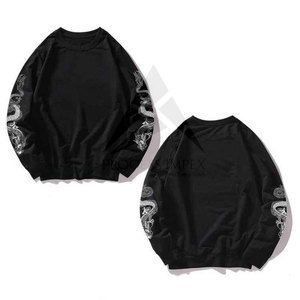 Sweat-shirt brodé pour homme en molleton de coton, col rond, manches longues, logo personnalisé, coupe oversize, streetwear, processus OEM ODM Impex - Product Image 2