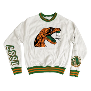 Sweat-shirt vintage à col rond de l'Université A&M de Floride Rattlers, HBCU, vente en gros, logo personnalisé OEM - Product Image 1