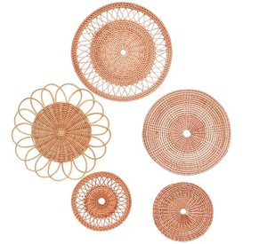 ตะกร้าหวายติดผนังสไตล์วินเทจทันสมัย งานแฮนด์เมด ตกแต่งบ้าน ลวดลายปรับแต่งได้ ซักล้างได้ งานศิลปะเวียดนาม งานสานจากพืช แขวนผนัง - Product Image 6