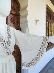 Vestido Maxi Geométrico Elegante para Mujer, Diseño ODM, Verano, Casual, Silueta Holgada, Cintura Natural, Tela de Lana, Ecológico, Tallas Grandes - Product Image 4