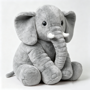 Elefante de peluche personalizado para bebés, elefante de peluche grande con orejas caídas, juguete de peluche de elefante gris, elefante de peluche sentado - Product Image 2