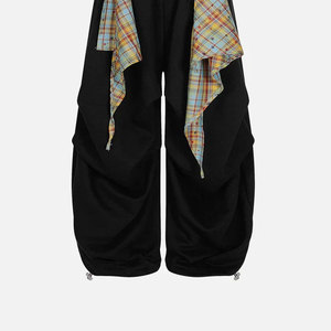 Custom Logo Heavyweight <b>Oversized</b> Baggy Sweatpants Double Layer Cotton <b>Joggers</b> Men Vintage Style - Product Image 3