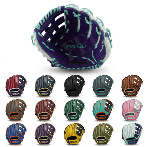 Guante de Béisbol Transpirable y Cómodo de Fieltro Profesional con Diseño Personalizado, de Cuero Vacuno Suave, para Mano Izquierda y Derecha, para Entrenamiento - Product Image 1