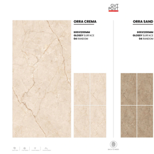 Azulejos de Porcelana Brillante de Primera Calidad para Interiores de Hogar, Tamaño 60x120cm 600x1200mm 24x48 Pulgadas, Azulejos para Piso - Product Image 1