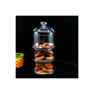 Piccola dimensione più piccola ciotola per la pasticceria a 3 livelli con coperchio presentazione tazza Dragee e porta biscotti