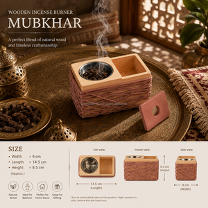Wood Mubkhar <b>Bakhoor</b> <b>Burner</b> | Arabic Eco-Friendly Hand-made Durable Incense <b>Burner</b> for Oud Home Fragrance Aromatherapy - Product Image 4