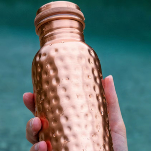 <b>Copper</b> Water <b>Bottle</b> Compact Storage <b>Drinking</b> <b>Bottle</b> for Easy Handling Travel Use and Space Saving Hydration - Product Image 1