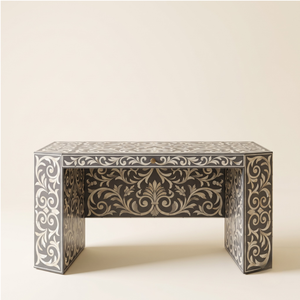 Elegante Mesa Consola con Incrustaciones de Hueso, Ecológica, de Alta Calidad, Personalizable, Mueble Decorativo Moderno para Sala de Estar, Hecho a Mano con Detalles - Product Image 1