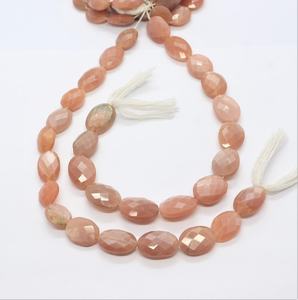 ลูกปัดมูนสโตนสีพีชทรงหัวใจเจียระไนแบบ Briolette ขนาด 5 มม. ลูกปัดหัวใจพลอยมูนสโตนสีพีชธรรมชาติ 7 นิ้ว สำหรับทำเครื่องประดับ - Product Image 5