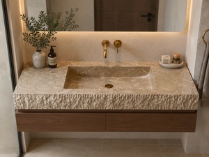 Vasque rectangulaire en marbre naturel, sculptée à la main, moderne, pour salle de bain de luxe, hôtel, meuble-lavabo, usage domestique, fournisseur en gros - Product Image 5