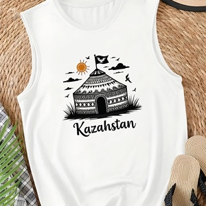 Kazakhstan Yurt con patrones Chaleco casual para mujer - Product Image 1