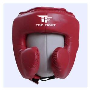 หมวกป้องกันศีรษะสำหรับชกมวย รุ่น Top Fight ทำจากวัสดุ PU สีดำ พร้อมตัวล็อคแบบ Hook & Loop สีทอง สำหรับผู้ใหญ่ ใช้สำหรับฝึกซ้อมและการแข่งขัน - Product Image 5