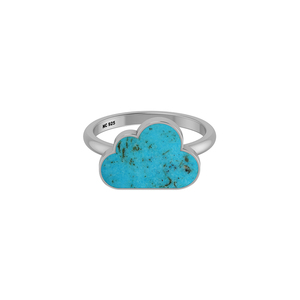 Cloud Shape <b>Turquoise</b> <b>Ring</b> Rose Gold Bezel Setting Classic Cute Gemstone Unisex Everyday Wear Party Occasions - Product Image 3