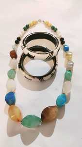 Rose Gold Resin Necklace From India Rhodium Plated with Screw Lock Customizable for Weddings Parties Engagements - Product Image 3