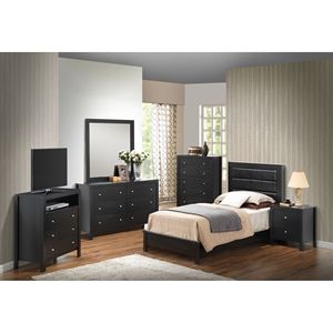 Elegante Letto Singolo Transizionale in Legno Nero - Product Image 4