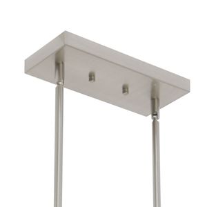 Lampadario a sospensione moderno a 5 luci per isola cucina, con paralume in vetro trasparente e gabbia lineare, per illuminazione sala da pranzo - Product Image 4