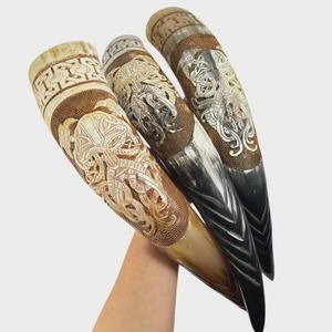 Cuerno Vikingo Hecho a Mano para Beber, Cuerno Natural de Búfalo, Copa Medieval para Cerveza, Sidra, Cerveza Alemana, Vino, Vajilla Rústica para Bar - Product Image 4