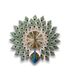 Reloj de pared de metal de cuarzo Art Deco exclusivo de alta calidad con marco decorativo y apariencia elegante para diseño de interiores - Product Image 1