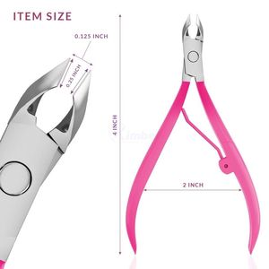 Cortacutículas con mango recubierto de rosa, con empujador y estuche, juego de herramientas de manicura profesionales de acero inoxidable para el cuidado de la belleza - Product Image 4