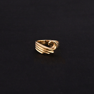 แหวนทองเหลืองชุบทองดีไซน์เกลียวทันสมัยสำหรับผู้หญิง - Product Image 2