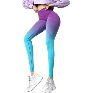Fitness femmes Leggings solide taille haute Push up pêche cheville longueur jambières d'entraînement jegging décontracté Spandex Legging femme - Product Image 1