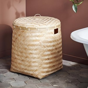 <b>Square</b> bamboo bins storage organizer & decoration top sale handbraided natural fiber <b>basket</b> bin - Product Image 6