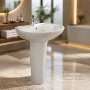 Lavabo de pedestal de cerámica ecológico Dragon One Piece con descarga ciclónica, trampa S y trampa P, para aseos escolares, garantía de 5 años - Product Image 4