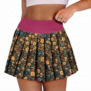 Tennis Skirt with Side Pockets Two-in-one Design Yoga Sports Skort with Line Decoration active wear short pant - Product Image 1