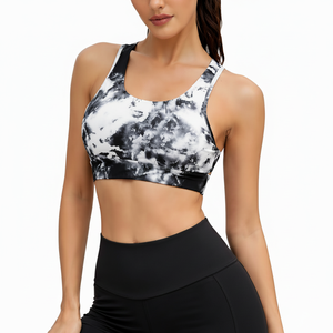 Sujetador Deportivo para Mujer, de Alta Sujeción, Transpirable, Ecológico, con Estampado Digital, Top Deportivo Antichoque para Correr, Fitness y Yoga - Product Image 1