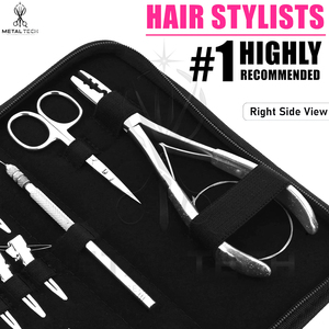 Premium Quality OEM ODM Hair Extension Stylist <b>Tool</b> Kit With Extension Pliers Pulling Needle Hair Clips and Organizer Carry Case - Product Image 3