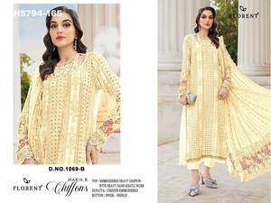 Conjunto de Salwar-Kameez de Chifón con Bordado y Trabajo Khatli, Último Diseño de Moda para Fiestas, Proveedor y Exportador Mundial - Product Image 3