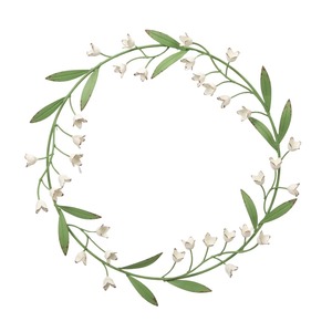 Delicada corona de metal con forma de lirio del valle con flores de campana de color blanco cremoso, hermosa decoración de primavera para la puerta principal o la pared del hogar - Product Image 3
