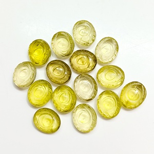 หินควอตซ์เลมอนธรรมชาติแกะสลักลายตาปีศาจสำหรับทำเครื่องประดับ ขนาด 12 มม. หินควอตซ์เลมอนรูปทรงแฟนซี ลูกปัดหินบริอเล็ตจำนวนมาก - Product Image 1