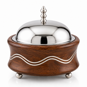 Olla de Cocina Moderna y Duradera de Madera de Lujo con Tapa de Acero Inoxidable y Revestimiento Antiadherente de Cerámica - Product Image 1