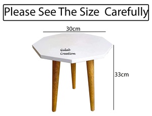 Table basse en bois de manguier brun blanc autoportante fabriquée à la main pliable Portable peint Design pour salon chambre balcon - Product Image 3