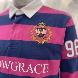 เสื้อรักบี้ลายทางสโนว์เกรซแขนยาว ปกคอพับ ปักโลโก้ ทรงปกติ สำหรับผู้ใหญ่ ทุกฤดูกาล - Product Image 4