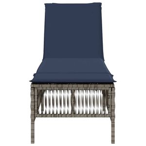 Tumbona Grande para Patio con Respaldo Multi-posición, Ratán PE Gris, Muebles Cómodos para Exteriores - Product Image 4