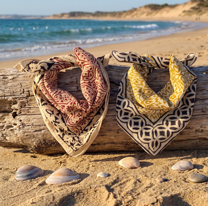 cotton square scarf wholesale handmade block print bandana lightweight summer scarf fashion <b>head</b> <b>wrap</b> boho cotton scarf - Product Image 1