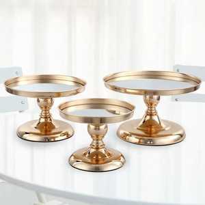 2 Tier Wooden Serving Cake Stand Metal Frame <b>Dessert</b> Display Tray with Handle Cupcake Holder Kitchen Party Decor - Product Image 3