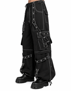 Pantalon streetwear gothique coupe ample unisexe multi-poches design personnalisé vêtements de mode - Product Image 2