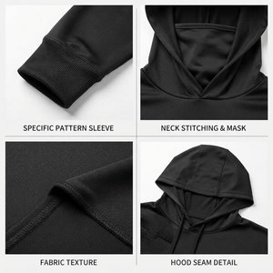 Sweat à capuche de pêche pour homme avec cache-cou intégré et manches en tissu à séchage rapide anti-UV pour la canoë ou la pêche à la ligne, protection UPF 50+, grandes tailles - Product Image 6