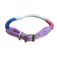 Laisse de chien de luxe faite à la main collier pour animaux de compagnie solide corde de coton coloré poignée en cuir boucle argentée dentelle pour petits chiens de taille moyenne